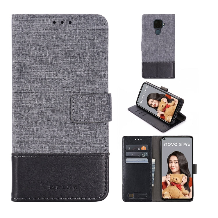 For Huawei Nova 5i Pro MUMXA MX102 Horizontal Flip Canvas Stitching Leather Case with Holder & Card Slots & Wallet