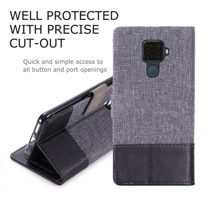 For Huawei Nova 5i Pro MUMXA MX102 Horizontal Flip Canvas Stitching Leather Case with Holder & Card Slots & Wallet