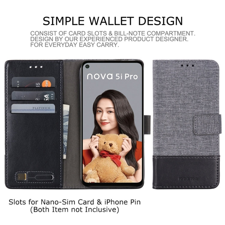 For Huawei Nova 5i Pro MUMXA MX102 Horizontal Flip Canvas Stitching Leather Case with Holder & Card Slots & Wallet