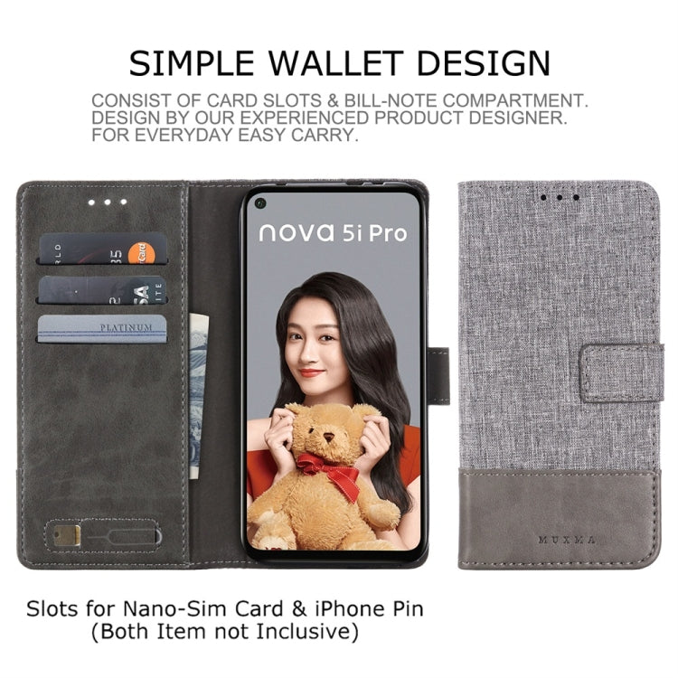 For Huawei Nova 5i Pro MUMXA MX102 Horizontal Flip Canvas Stitching Leather Case with Holder & Card Slots & Wallet