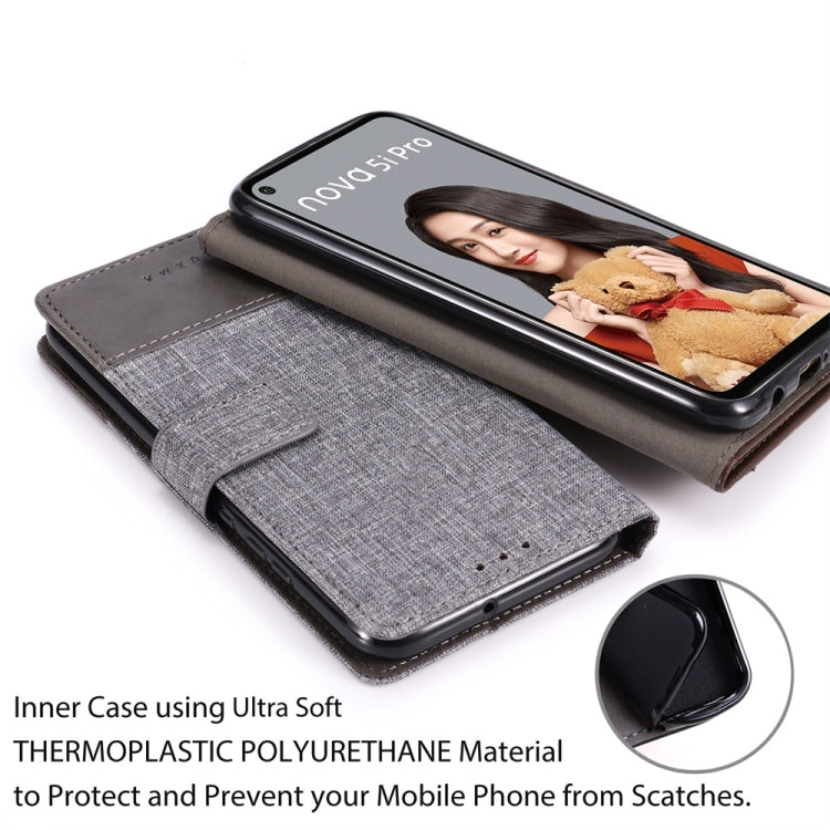 For Huawei Nova 5i Pro MUMXA MX102 Horizontal Flip Canvas Stitching Leather Case with Holder & Card Slots & Wallet