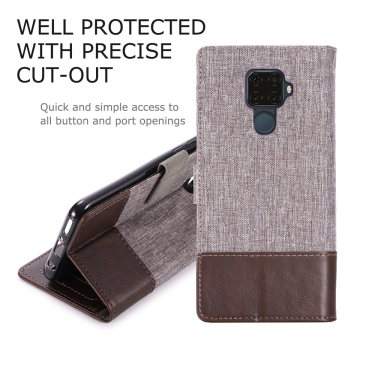 For Huawei Nova 5i Pro MUMXA MX102 Horizontal Flip Canvas Stitching Leather Case with Holder & Card Slots & Wallet