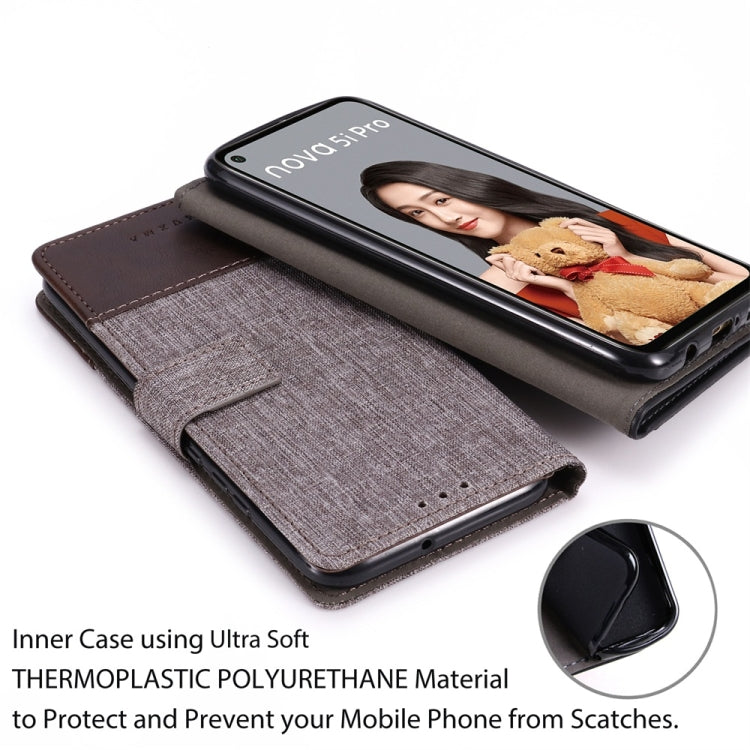 For Huawei Nova 5i Pro MUMXA MX102 Horizontal Flip Canvas Stitching Leather Case with Holder & Card Slots & Wallet