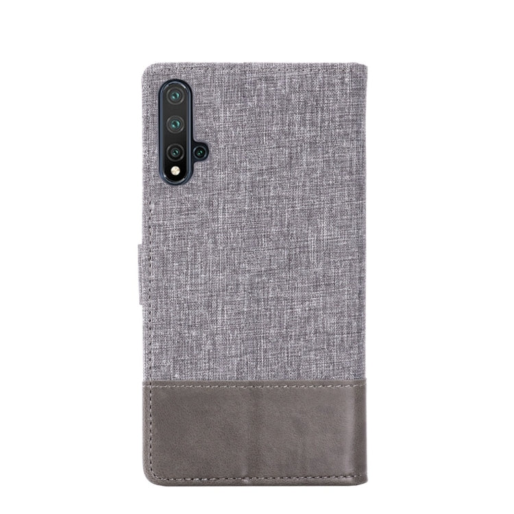 For Huawei Nova 5 Pro MUMXA MX102 Horizontal Flip Canvas Stitching Leather Case with Holder & Card Slots & Wallet(Grey)