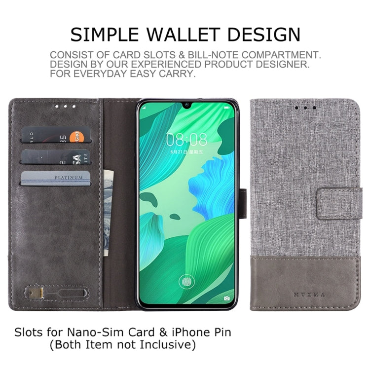 For Huawei Nova 5 Pro MUMXA MX102 Horizontal Flip Canvas Stitching Leather Case with Holder & Card Slots & Wallet(Grey)