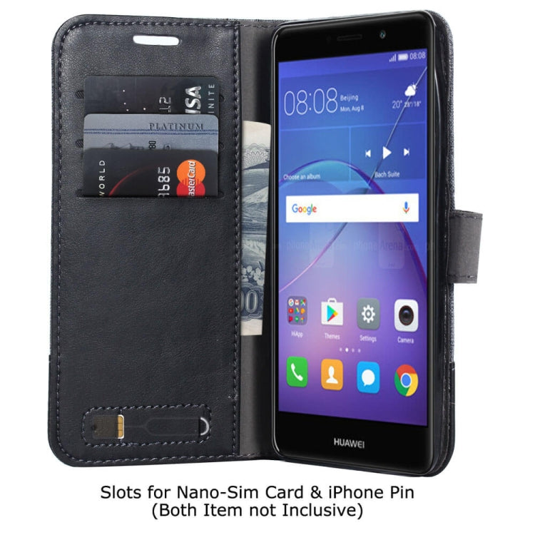 For Huawei Mate 9 Lite MUMXA MX102 Horizontal Flip Canvas Stitching Leather Case with Holder & Card Slots & Wallet