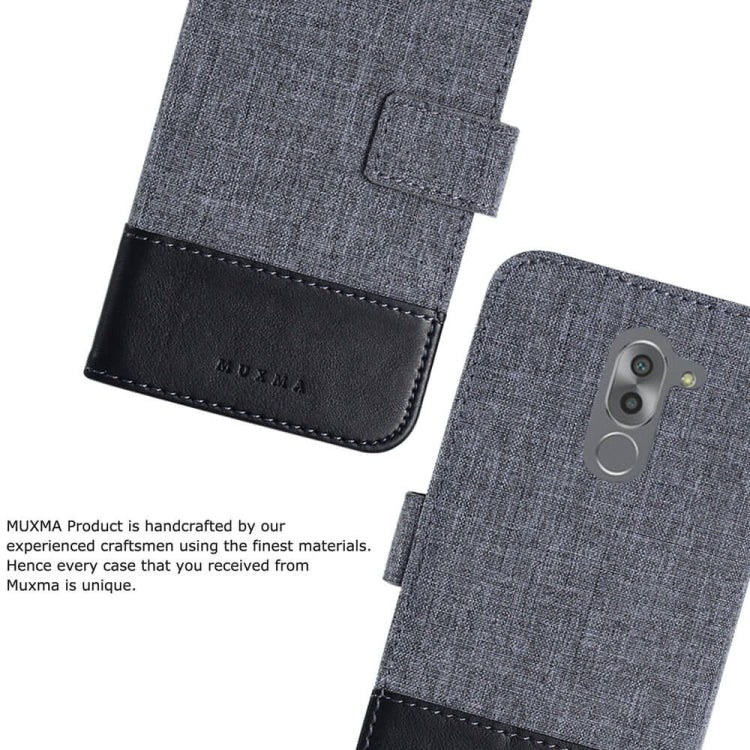 For Huawei Mate 9 Lite MUMXA MX102 Horizontal Flip Canvas Stitching Leather Case with Holder & Card Slots & Wallet