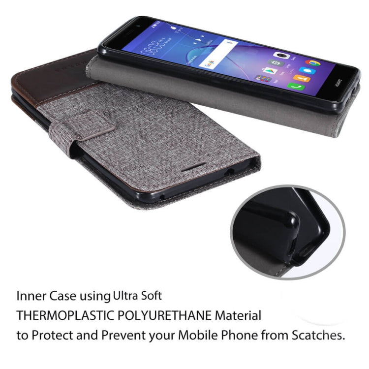 For Huawei Mate 9 Lite MUMXA MX102 Horizontal Flip Canvas Stitching Leather Case with Holder & Card Slots & Wallet