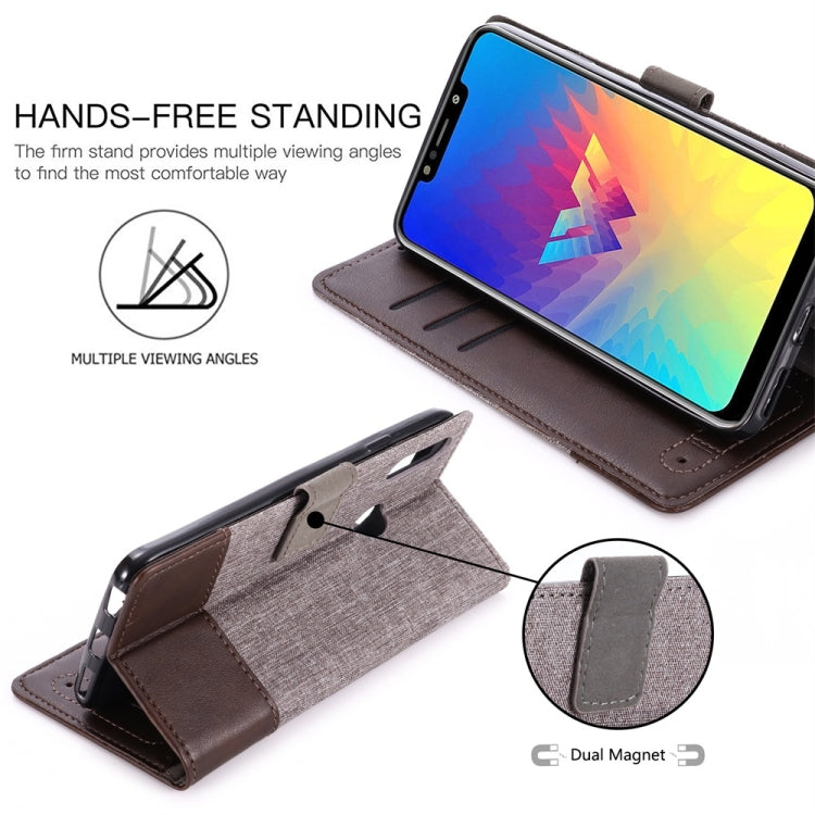For LG W10 MUMXA MX102 Horizontal Flip Canvas Stitching Leather Case with Holder & Card Slots & Wallet