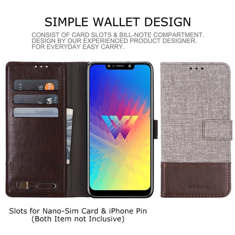 For LG W10 MUMXA MX102 Horizontal Flip Canvas Stitching Leather Case with Holder & Card Slots & Wallet