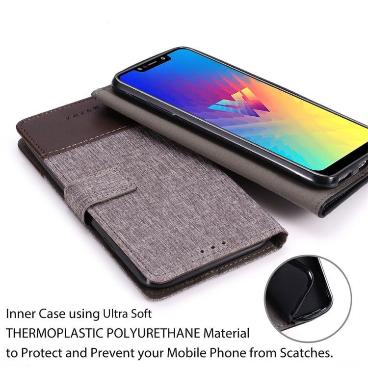 For LG W10 MUMXA MX102 Horizontal Flip Canvas Stitching Leather Case with Holder & Card Slots & Wallet