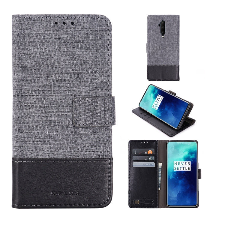 For OnePlus 7T Pro MUMXA MX102 Horizontal Flip Canvas Stitching Leather Case with Holder & Card Slots & Wallet