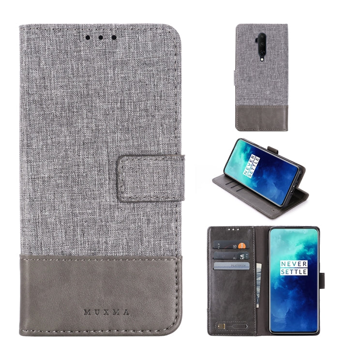 For OnePlus 7T Pro MUMXA MX102 Horizontal Flip Canvas Stitching Leather Case with Holder & Card Slots & Wallet
