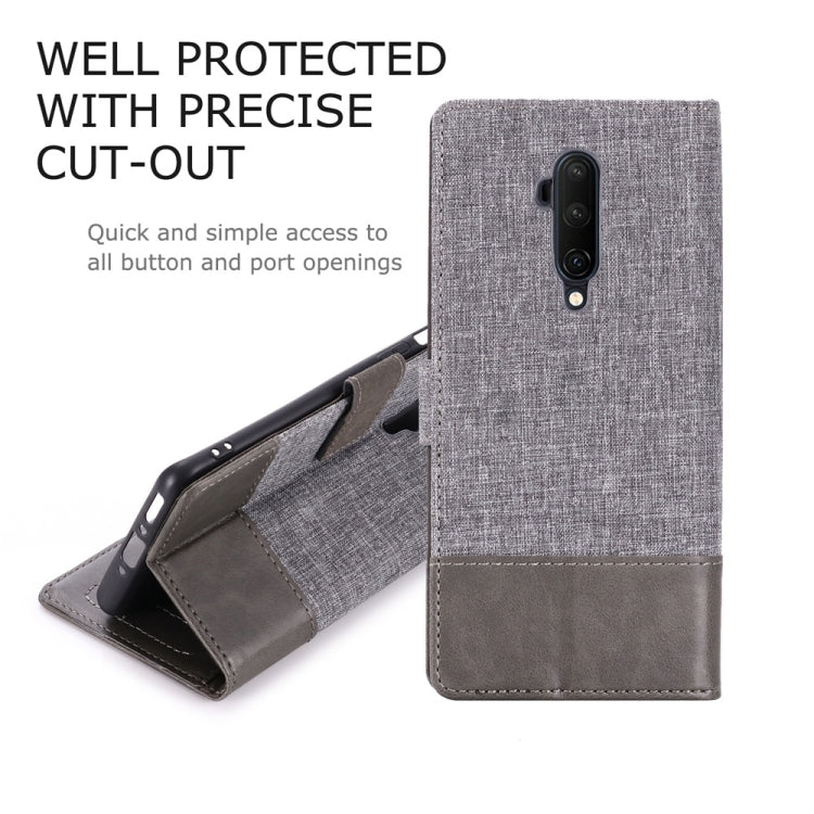 For OnePlus 7T Pro MUMXA MX102 Horizontal Flip Canvas Stitching Leather Case with Holder & Card Slots & Wallet