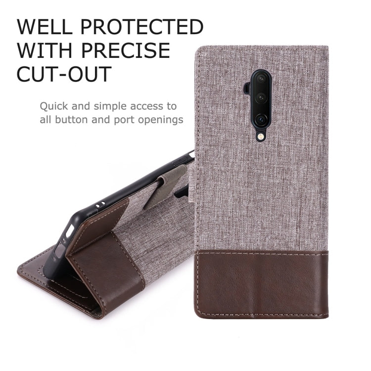 For OnePlus 7T Pro MUMXA MX102 Horizontal Flip Canvas Stitching Leather Case with Holder & Card Slots & Wallet