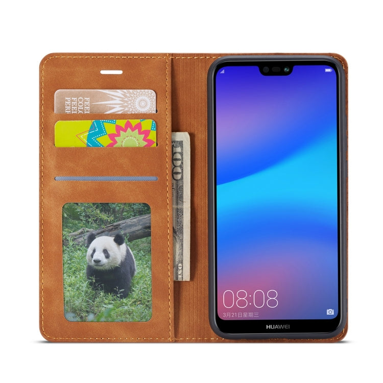 For Huawei P20 Lite Forwenw Dream Series Oil Edge Strong Magnetism Horizontal Flip Leather Case with Holder & Card Slots & Wallet & Photo Frame