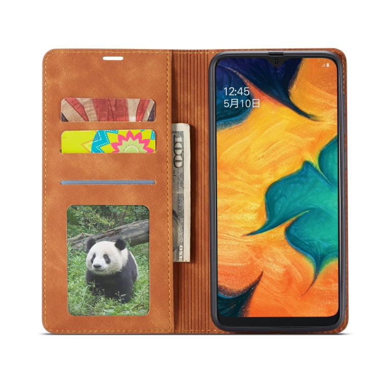 For Galaxy A30 Forwenw Dream Series Oil Edge Strong Magnetism Horizontal Flip Leather Case with Holder & Card Slots & Wallet & Photo Frame