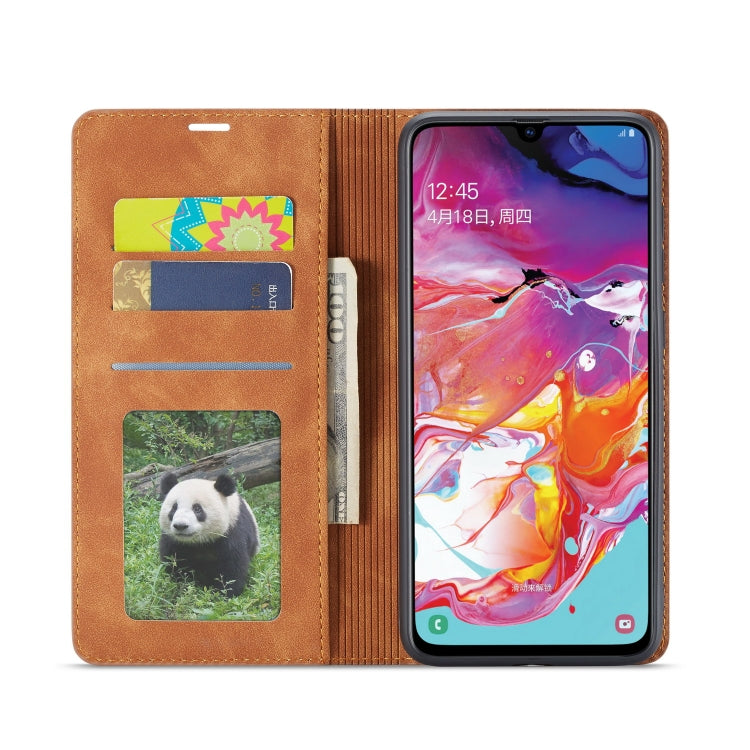 For Galaxy A50 Forwenw Dream Series Oil Edge Strong Magnetism Horizontal Flip Leather Case with Holder & Card Slots & Wallet & Photo Frame