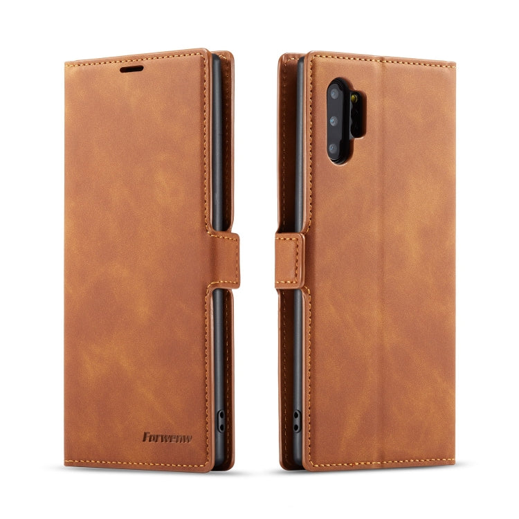 For Galaxy Note10+ Forwenw Dream Series Oil Edge Strong Magnetism Horizontal Flip Leather Case with Holder & Card Slots & Wallet & Photo Frame