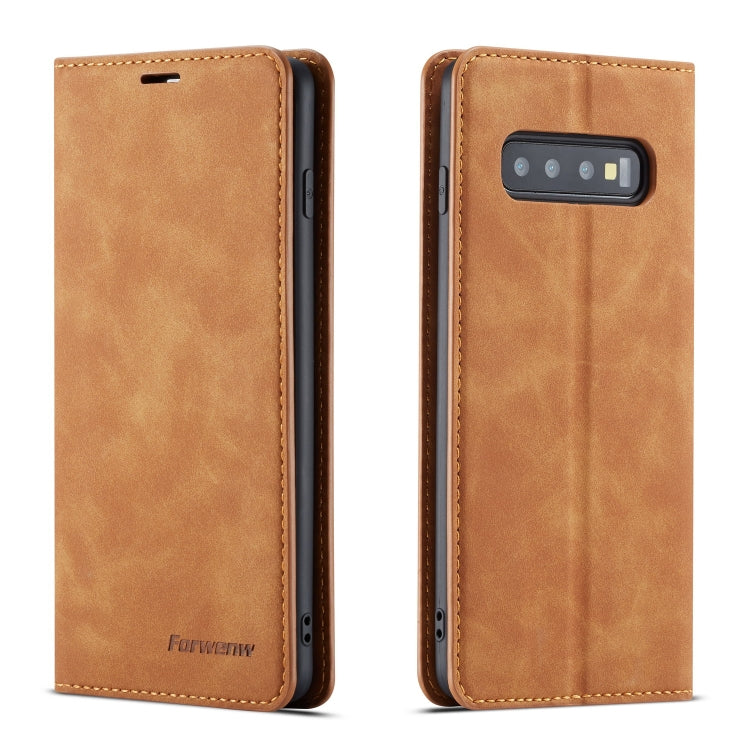 For Galaxy S10 Forwenw Dream Series Oil Edge Strong Magnetism Horizontal Flip Leather Case with Holder & Card Slots & Wallet & Photo Frame