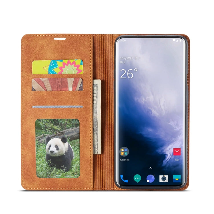 For OnePlus 7 Pro Forwenw Dream Series Oil Edge Strong Magnetism Horizontal Flip Leather Case with Holder & Card Slots & Wallet & Photo Frame