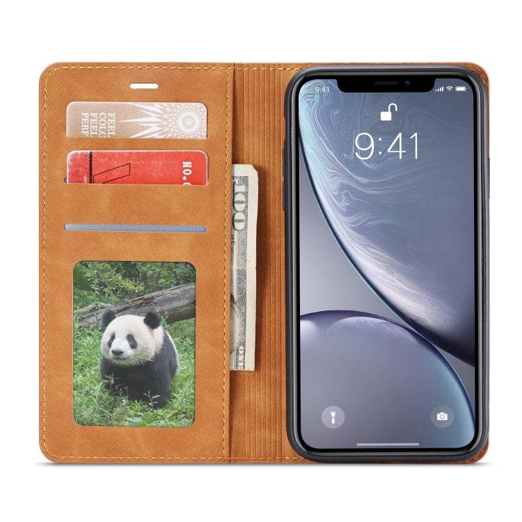 For iPhone XR Forwenw Dream Series Oil Edge Strong Magnetism Horizontal Flip Leather Case with Holder & Card Slots & Wallet & Photo Frame