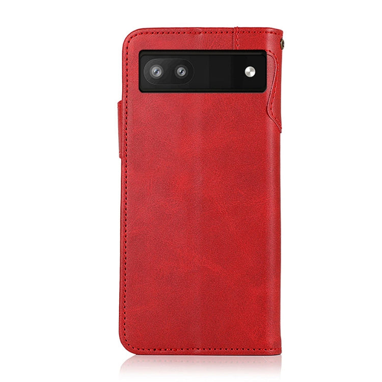 For Google Pixel 6a KHAZNEH Cowhide Texture Flip Leather Phone Case with Lanyard