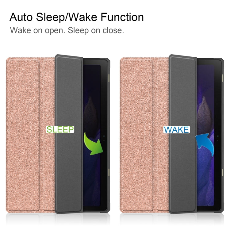 For Samsung Galaxy Tab A8 2021 SM-X205 3-Fold Holder Leather Tablet Case