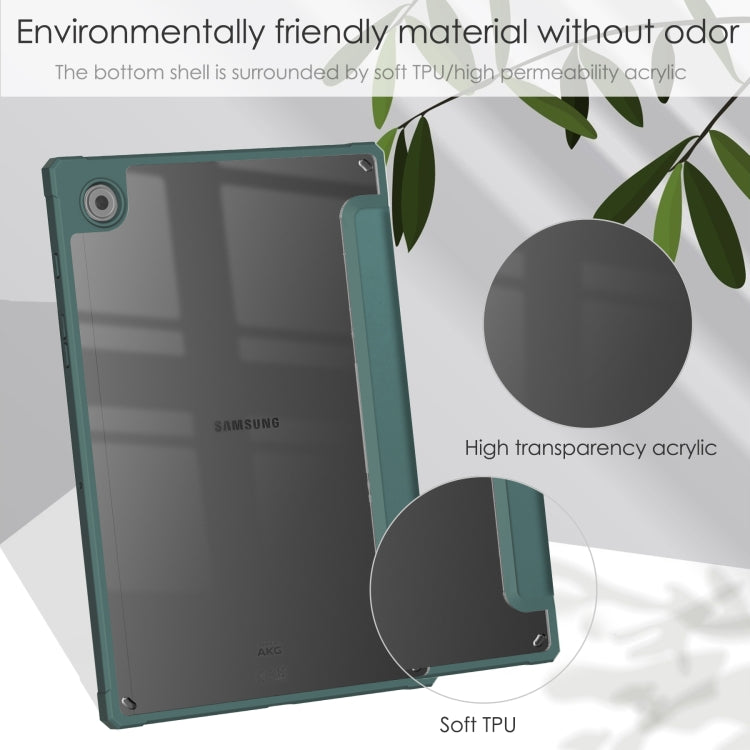 For Samsung Galaxy Tab A8 2021 SM-X205 Acrylic Smart Leather Tablet Case