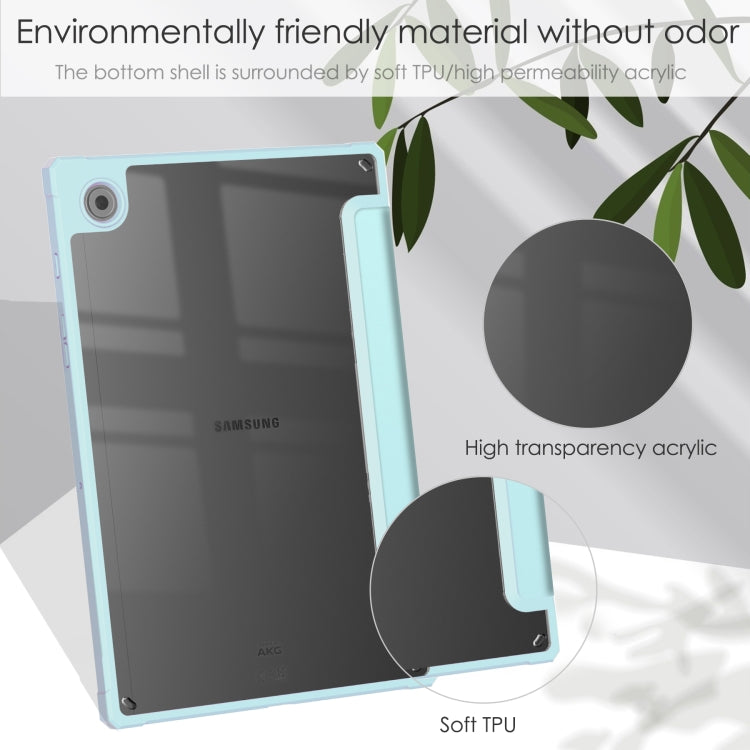 For Samsung Galaxy Tab A8 2021 SM-X205 Acrylic Smart Leather Tablet Case