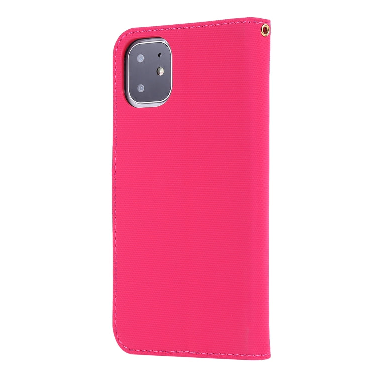 For iPhone 11 Fabric Stitching Embroidery Horizontal Flip Leather Case With Holder & Card Slots & Wallet