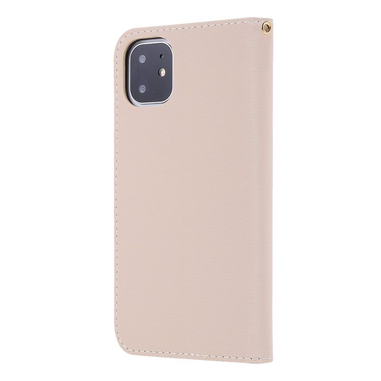 For iPhone 11 Fabric Stitching Embroidery Horizontal Flip Leather Case With Holder & Card Slots & Wallet