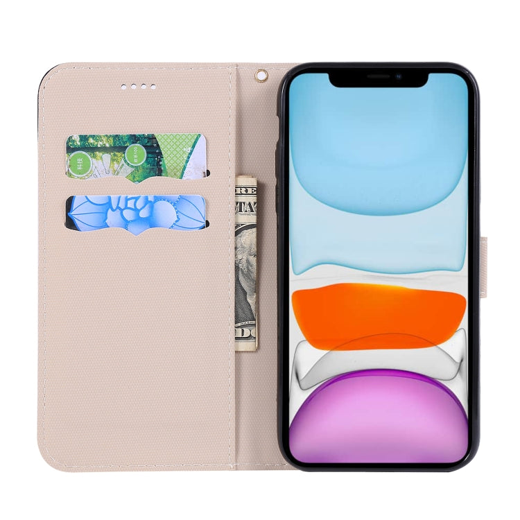 For iPhone 11 Fabric Stitching Embroidery Horizontal Flip Leather Case With Holder & Card Slots & Wallet
