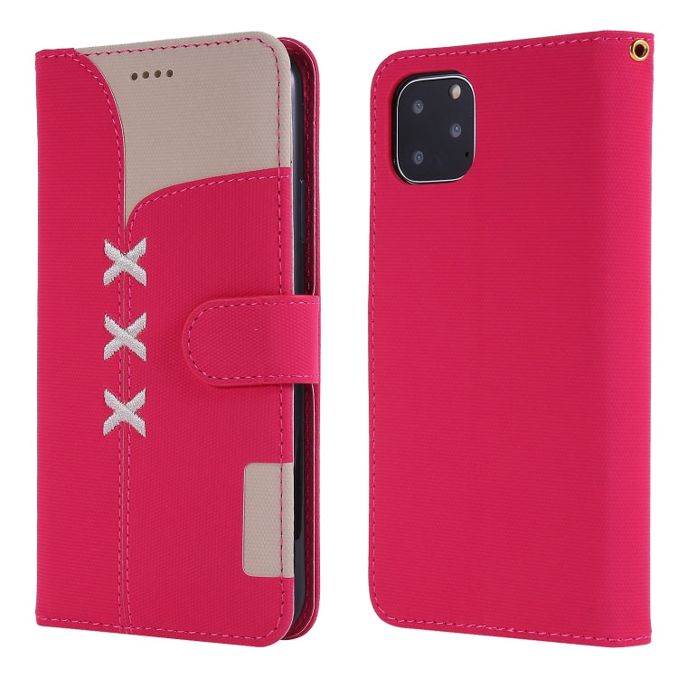 For iPhone 11 Pro Fabric Stitching Embroidery Horizontal Flip Leather Case With Holder & Card Slots & Wallet