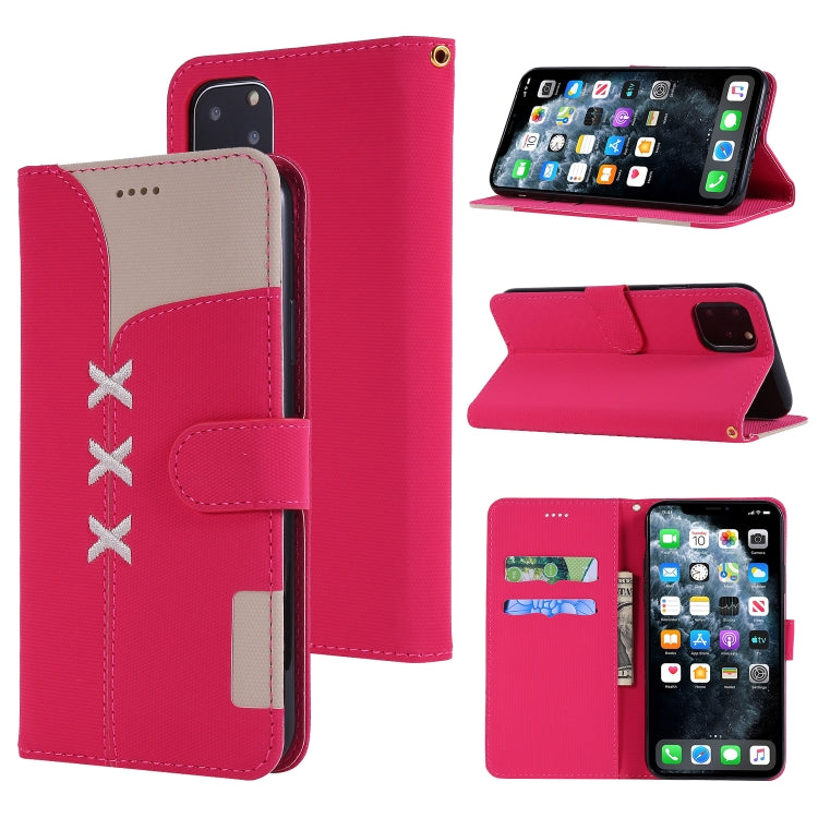 For iPhone 11 Pro Fabric Stitching Embroidery Horizontal Flip Leather Case With Holder & Card Slots & Wallet