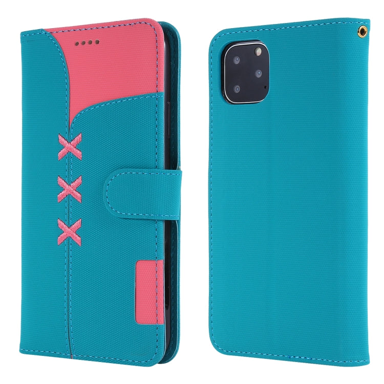 For iPhone 11 Pro Fabric Stitching Embroidery Horizontal Flip Leather Case With Holder & Card Slots & Wallet