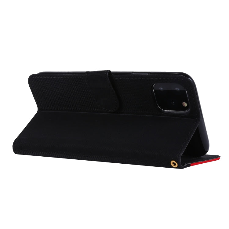 For iPhone 11 Pro Fabric Stitching Embroidery Horizontal Flip Leather Case With Holder & Card Slots & Wallet