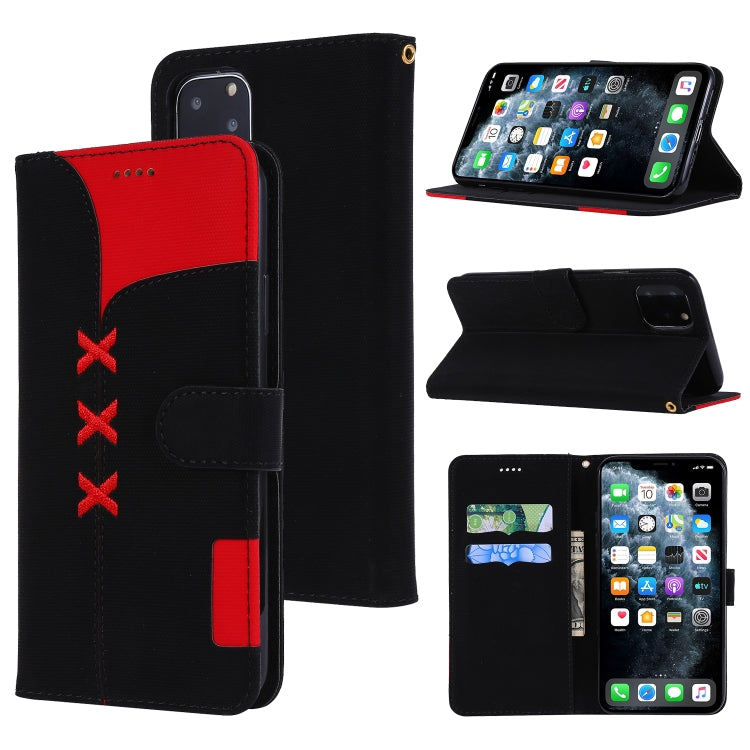 For iPhone 11 Pro Fabric Stitching Embroidery Horizontal Flip Leather Case With Holder & Card Slots & Wallet