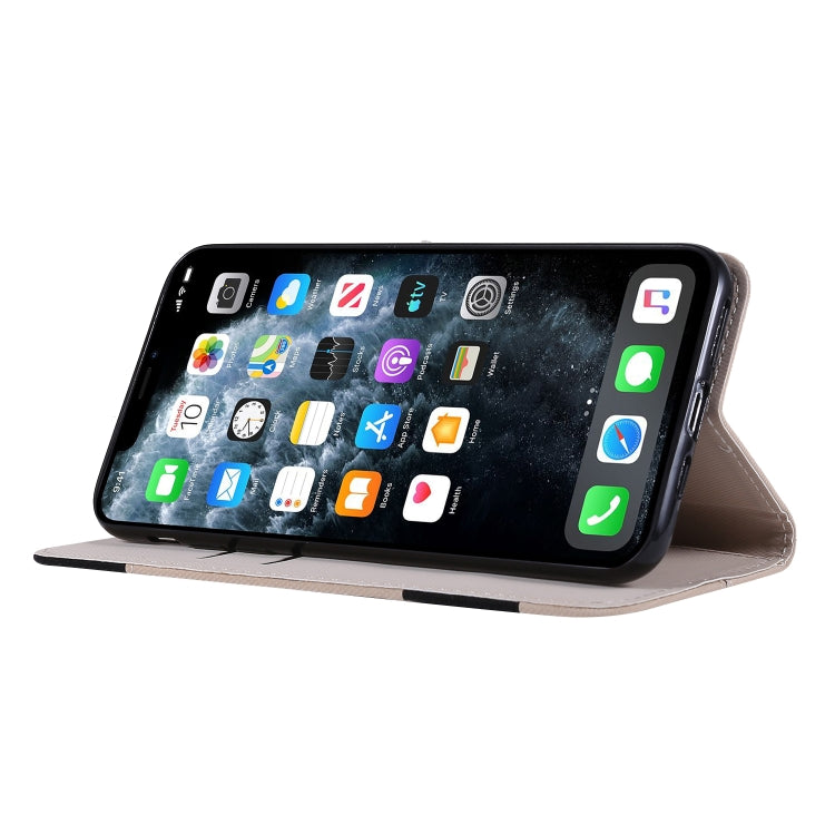 For iPhone 11 Pro Max Fabric Stitching Embroidery Horizontal Flip Leather Case With Holder & Card Slots & Wallet