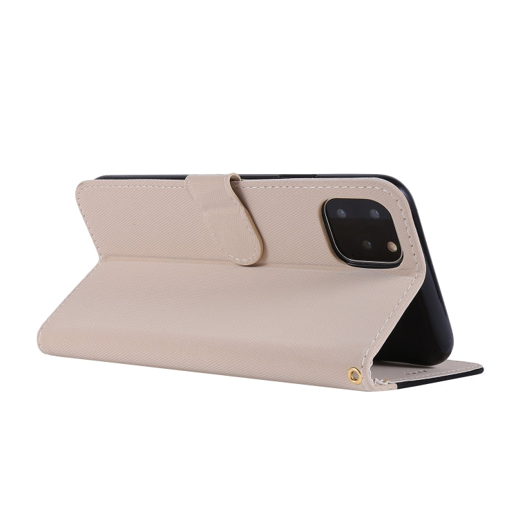 For iPhone 11 Pro Max Fabric Stitching Embroidery Horizontal Flip Leather Case With Holder & Card Slots & Wallet