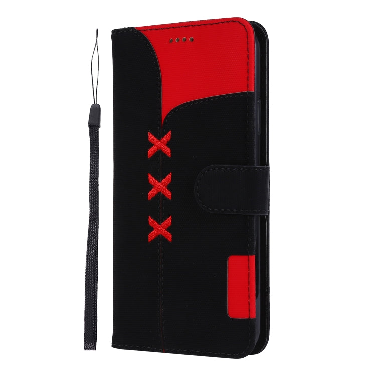 For iPhone 11 Pro Max Fabric Stitching Embroidery Horizontal Flip Leather Case With Holder & Card Slots & Wallet