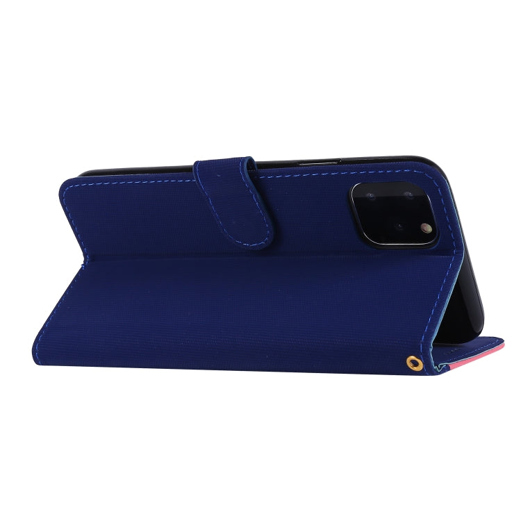 For iPhone 11 Pro Max Fabric Stitching Embroidery Horizontal Flip Leather Case With Holder & Card Slots & Wallet