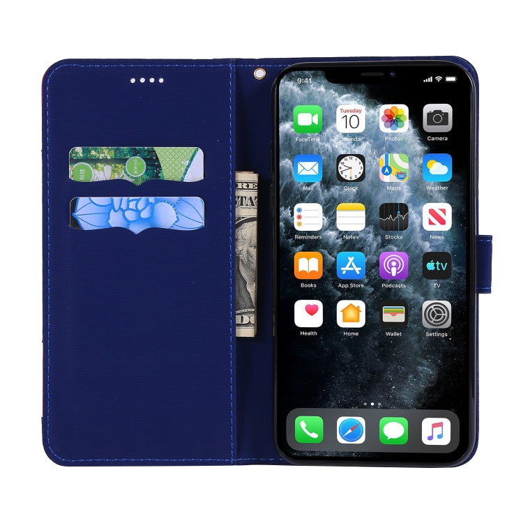 For iPhone 11 Pro Max Fabric Stitching Embroidery Horizontal Flip Leather Case With Holder & Card Slots & Wallet