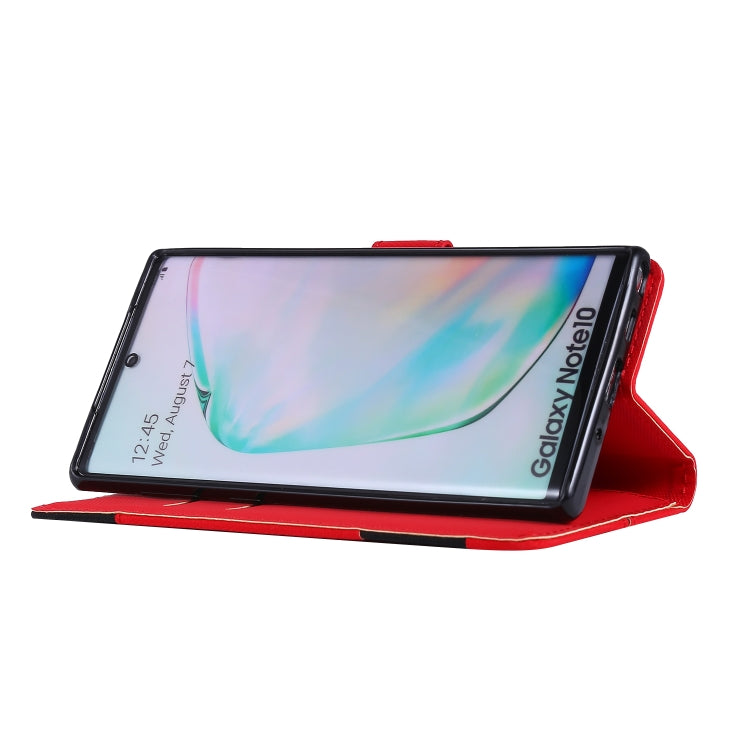 For Galaxy Note 10 Fabric Stitching Embroidery Horizontal Flip Leather Case With Holder & Card Slots & Wallet