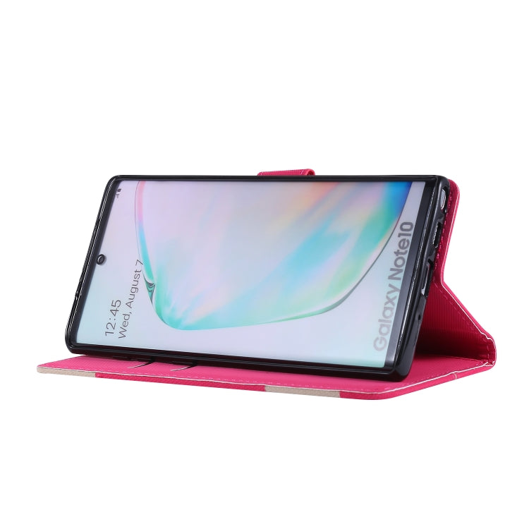 For Galaxy Note 10 Fabric Stitching Embroidery Horizontal Flip Leather Case With Holder & Card Slots & Wallet