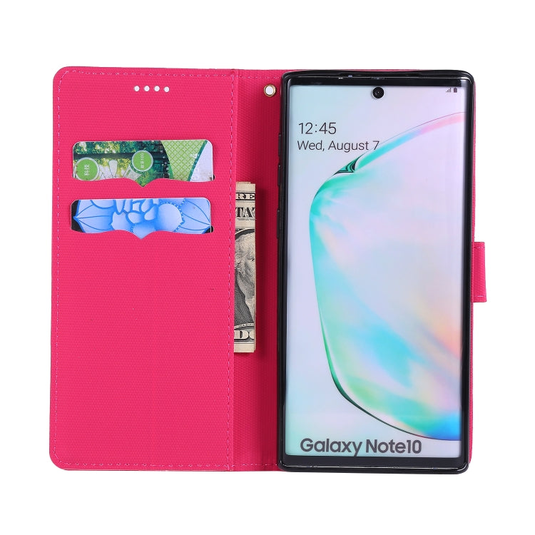 For Galaxy Note 10 Fabric Stitching Embroidery Horizontal Flip Leather Case With Holder & Card Slots & Wallet