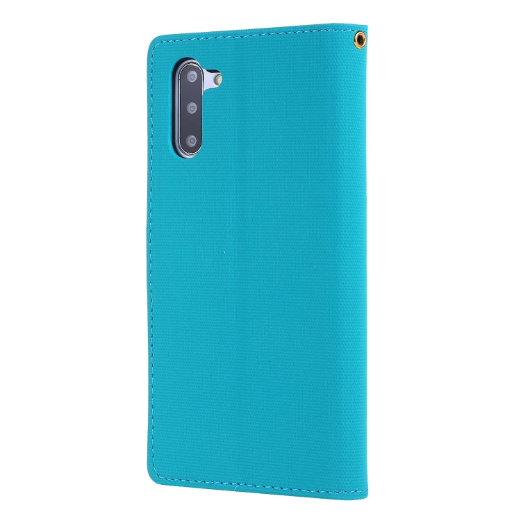 For Galaxy Note 10 Fabric Stitching Embroidery Horizontal Flip Leather Case With Holder & Card Slots & Wallet