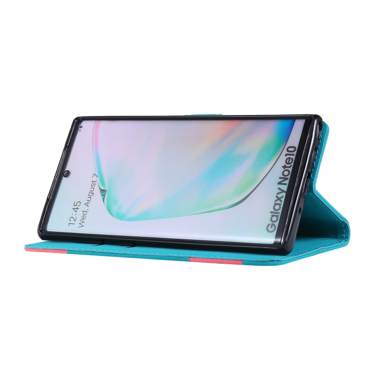 For Galaxy Note 10 Fabric Stitching Embroidery Horizontal Flip Leather Case With Holder & Card Slots & Wallet