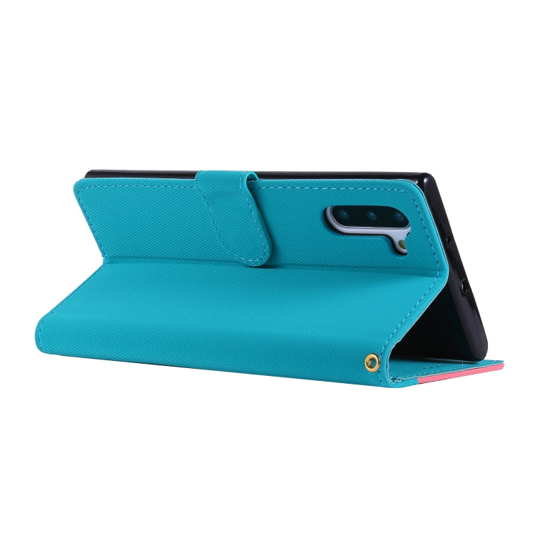 For Galaxy Note 10 Fabric Stitching Embroidery Horizontal Flip Leather Case With Holder & Card Slots & Wallet