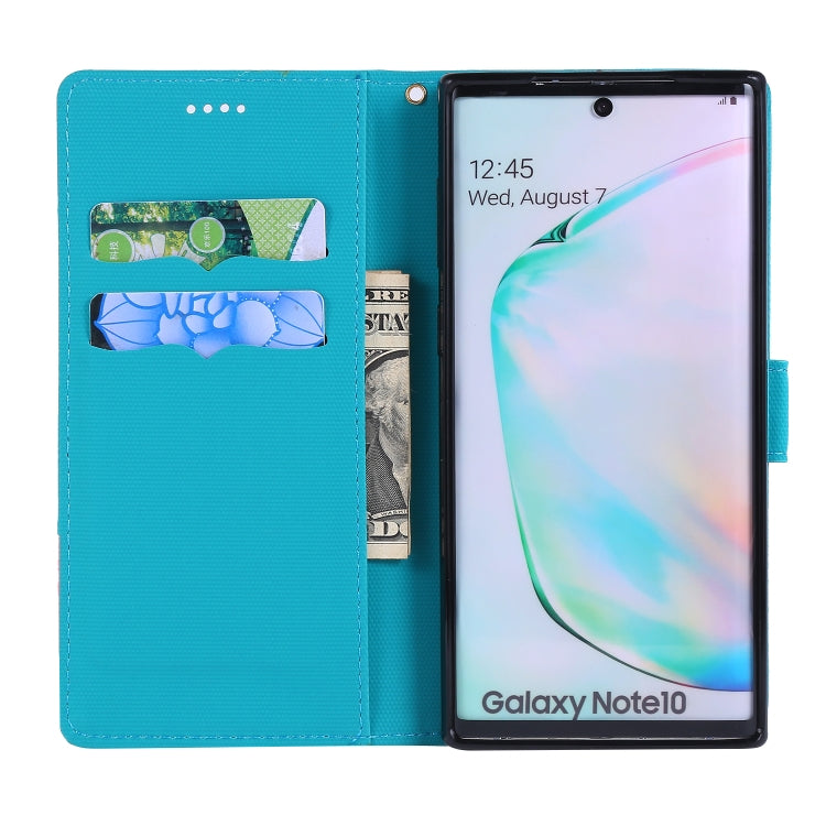 For Galaxy Note 10 Fabric Stitching Embroidery Horizontal Flip Leather Case With Holder & Card Slots & Wallet